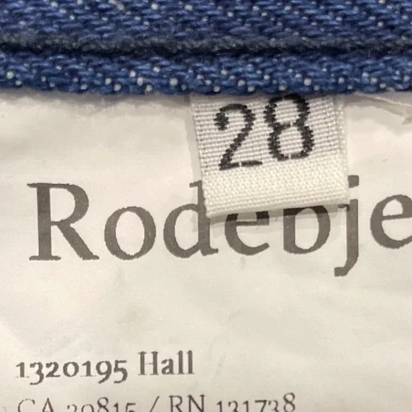 Rodebjer High Rise Wide Flare Leg Womens Sz 28 Blue Cotton Denim Zip Fly Luxury - Picture 5 of 7